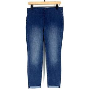 NYDJ Jeans Size 4 Womens Blue Pull On Skinny Jeggings Cool Embrace Rolled Cuff
